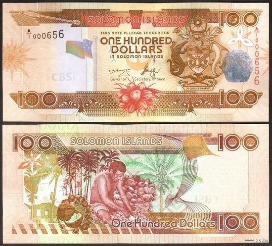 Соломоновы острова 100 долларов образца 2006 года UNC p30(1)