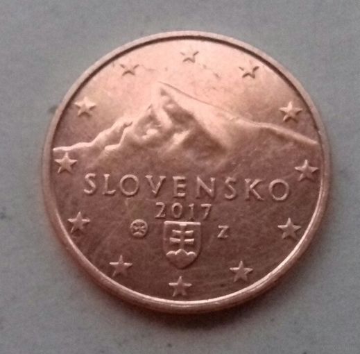 1 евроцент, Словакия 2017 г., AU