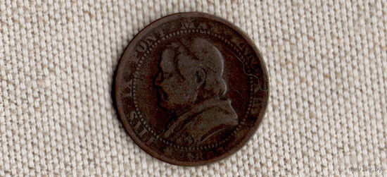 Ватикан 1 сольдо 1867/редкая(Oct)
