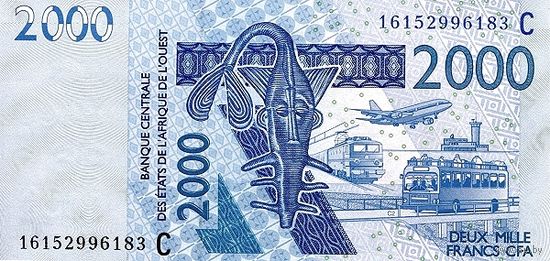 Буркина Фасо 2000 франков образца 2016 года UNC p316Cp