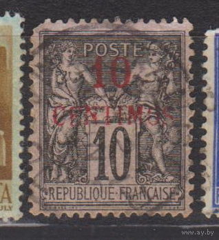 Французские колонии Французская Почта Марокко 1891 год лот 7 С НАДПЕЧАТКОЙ 2 марки разные оттенки, возможна продажа по договорённости раздельно