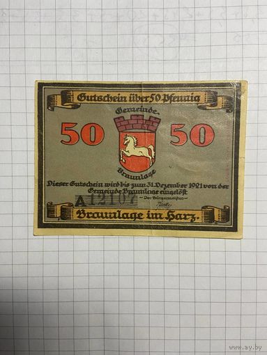 Нотгельд 50 пфеннигов 1921 год. -2112