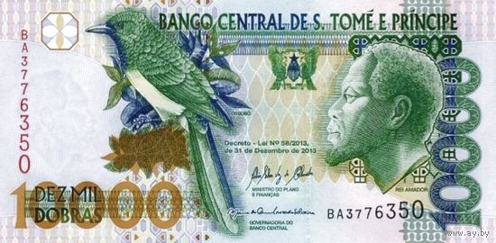 Сан Томе и принсипи 10000 добра образца 2013 года UNC p66d