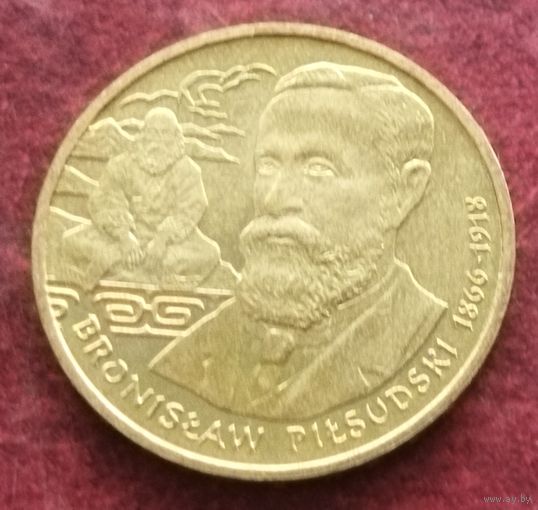 Польша 2 злотых, 2008 Польские путешественники - Бронислав Пилсудский (1866-1918)