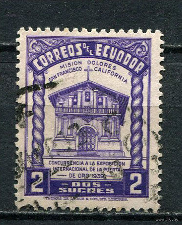 Эквадор - 1939 - Миссия Долорес, Сан-Франциско 2S - [Mi.426] - 1 марка. Гашеная.  (LOT Fd38)-T10P49