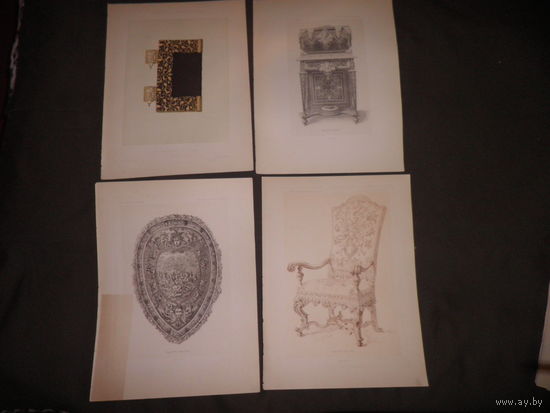 Хромолитографии из издания История декоративного искусства XVI века Издано Анри Лоренсом,Париж, 1892г.3 шт.(Лот 04)