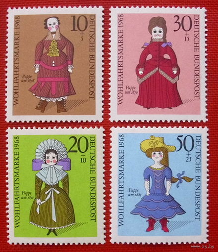 Германия. ФРГ. Куклы. ( 4 марки ) 1968 года.