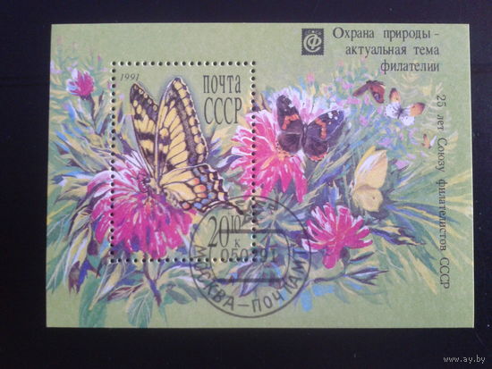 1991 Охрана природы, бабочки Блок