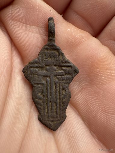 Крестик-Лепесток нательный старинный "Лепесток"