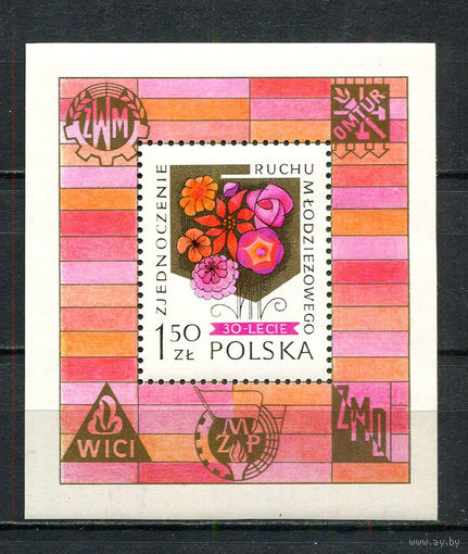 Польша - 1978 - 30-летие польского молодежного движения. Цветы - [Mi. bl. 72] - 1 блок. MNH.  (Лот 87Gx)-T4P27