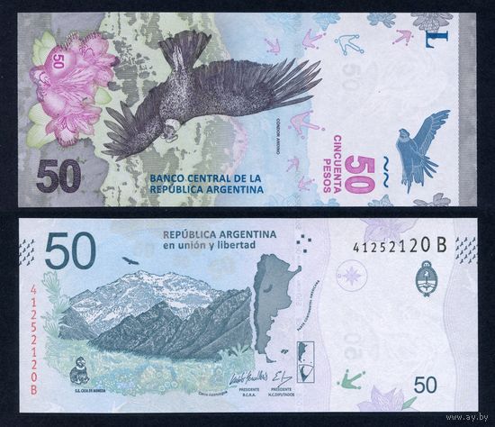 Аргентина 50 песо 2020 (P-363(2), UNC) [Кондор]