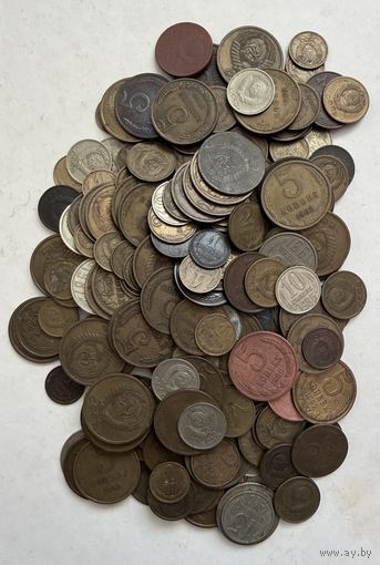 Монеты СССР разные 210 штук