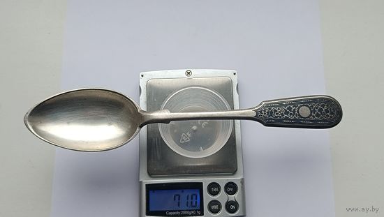 Cтоловая ложка. Вес 71,0 грамма. Серебро 875. Не чищена. 35
