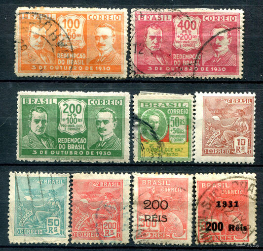 Бразилия - 1930-1933г. - 9 марок - гашёные, MLH. #4-W1-123-A-1