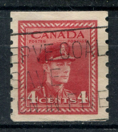 Британские колонии - Канада - 1942/43г. - король Георг VI, б/п:8, 4 с - 1 марка - гашёная [Mi 221 C]. #3-WB-94-KS-2