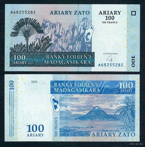 Мадагаскар 100 ариари 2004 год, UNC.