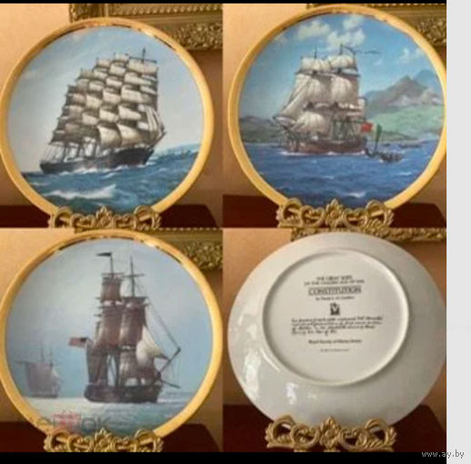 Тарелка коллекционная Морская тематика Парусник Англия винтаж