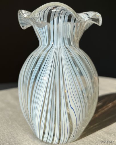 Ваза Федорков цветное стекло винтаж 13см