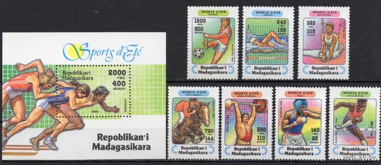 Мадагаскар 1994. Спорт 7марок+блок (1709-15)