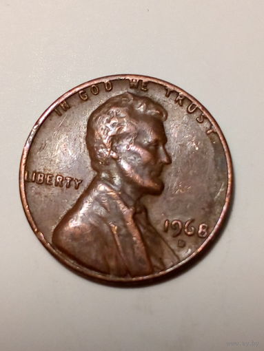 1 цент США 1968 D год