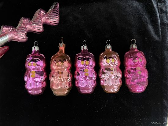 Елочная игрушка Мишка Медведь СССР К.20