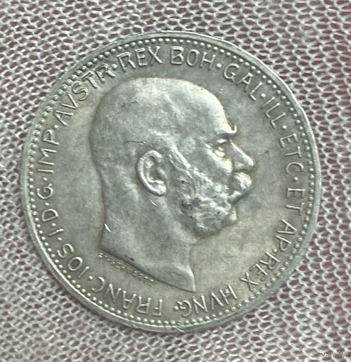 Монета Австро-Венгрия 1 крона 1915 год. Франц Иосиф I. Серебро