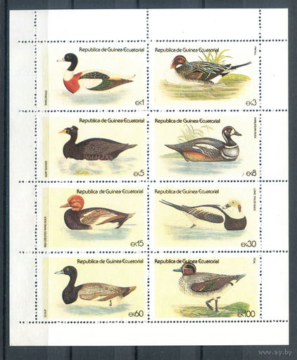 Экваториальная Гвинея - 1978г. - Утки - полная серия, MNH [Mi 1444-1451] - 1 малый лист