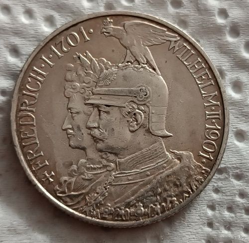 Пруссия 2 марки 1901 200 лет Пруссии