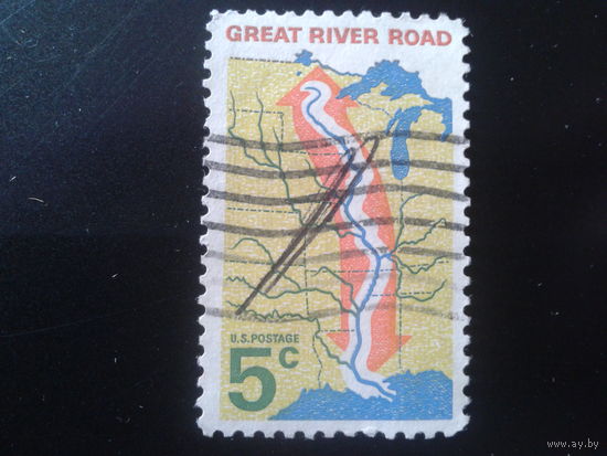 США 1966 карта р. Миссисипи