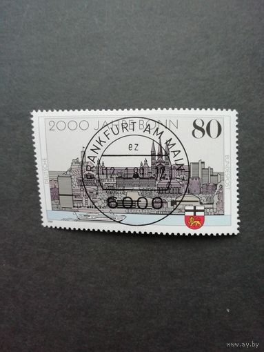 ФРГ 1989 Марка "2000 лет со дня основания города Бонн" (гашеная с клеем) Mi.1402 каталог 0.90 евро