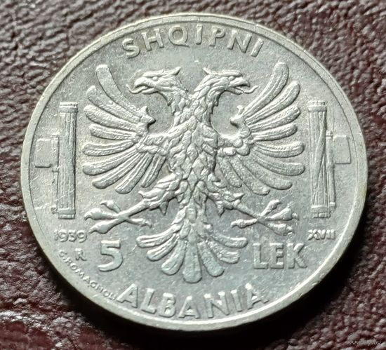 Албания 5 леков, 1939     ( 1-9-6 )