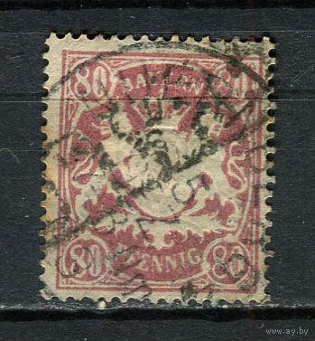 Королевство Бавария в составе Германской империи - 1900 - Герб 80Pf - [Mi.68] - 1 марка. Гашеная.  (Лот 47HG)-T41P16