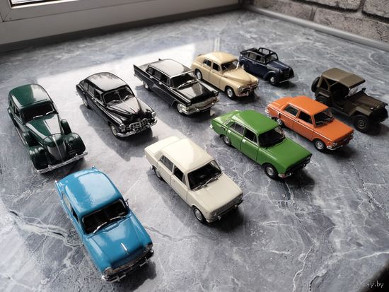 Модели авто СССР Де Агостини 1:43 сост. новых