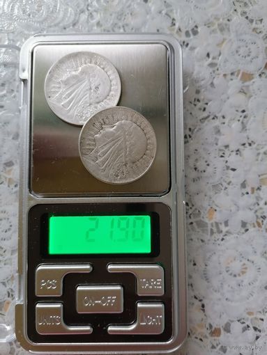 Монета Польская 5 злотых 1933г.