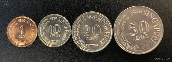 Сингапур набор 1979-1980 1-10-20-50 цент UNC