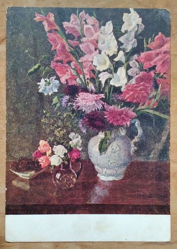 Шегаль Е. Гладиолусы. 1954 г. Подписана.