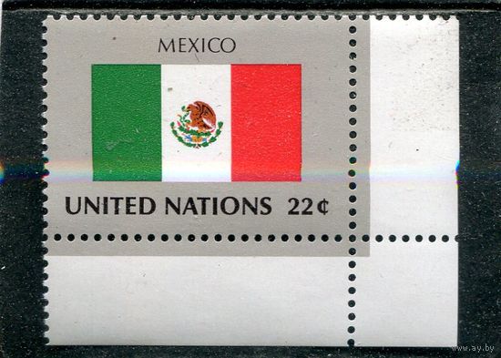 США. ООН Нью-Йорк. Флаг Мексики