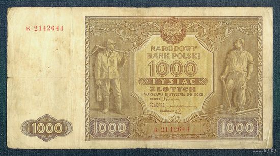 Польша, 1000 злотых 1946 год.