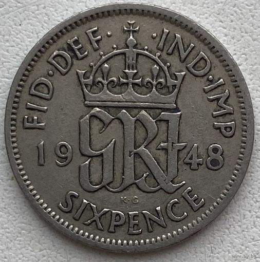 Великобритания 6 пенсов 1948 г.