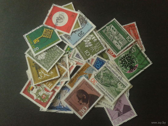 Германия.  ФРГ 1949-1990гг. 50 неповторяющихся марок.