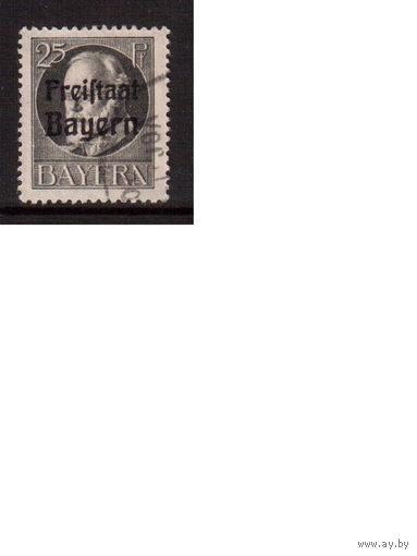 Германия(Бавария)-1919,(Мих.158А)   гаш. , надп., Король Людвиг III ,(кат.= 3,2 е)