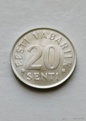 20 сентов 2004 года Эстония, превосходная, в штемпельном блеске!