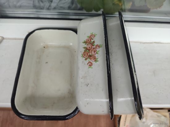 Формы для холодца, заливного, 3 штуки с крышками, эмаль, СССР