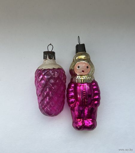 Ёлочная игрушка Космонавт шишка СССР К.19