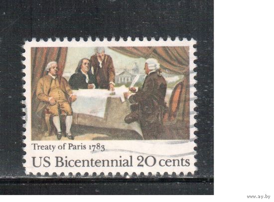 США-1983, (Мих.1650) , гаш., Парижский договор, Франклин, (одиночка),