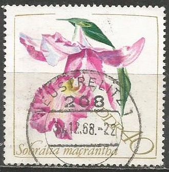 ГДР. Цветы. Орхидея крупнолистая. 1968г. Mi#1424.