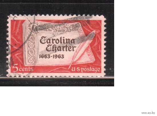 США-1963, (Мих.839) , гаш. , Устав Каролины (одиночка)