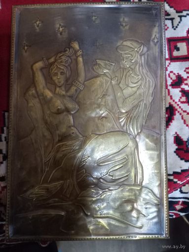 Чеканка СССР картина на металле 17х28 см.