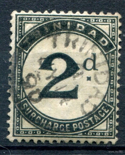 Британские колонии - Тринидад и Тобаго - 1885г. - служебные марки, 2 P - 1 марка - гашёная [Mi 3]. #4-B5-116-A-1