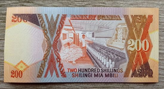 Werty71 Уганда 200 шиллингов 1987 UNC банкнота